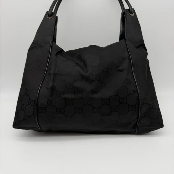 Authentic Gucci Vintage Black GG Monogram Nylon Tote Bag - Picture 4 of 15